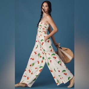 Anthropologie S/W/F Cherry Bomb Wide-Leg Jumpsuit- NWT- New With Tags - Medium